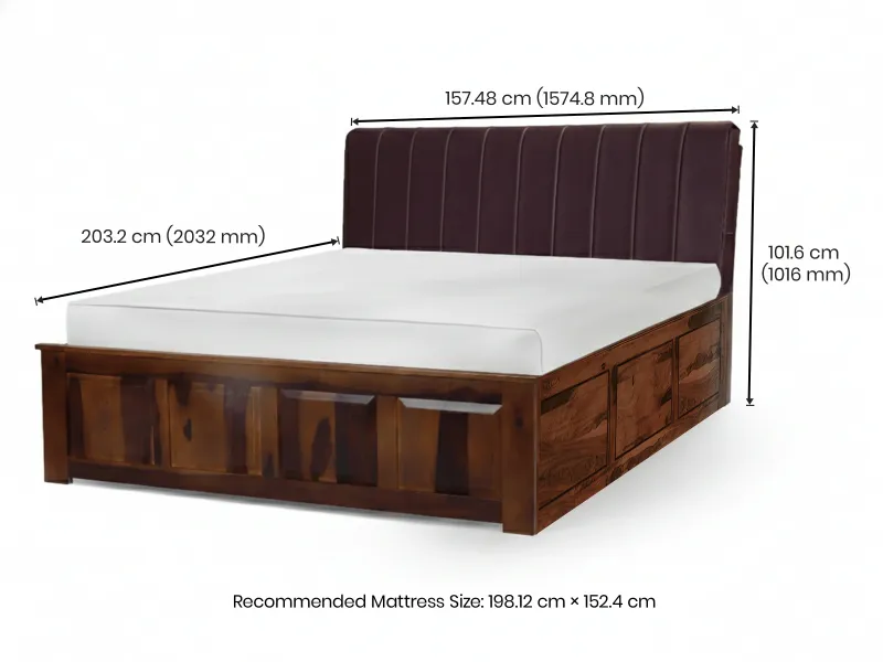 Regal Queen Hydraulic Storage Bed Bed in Chocolate Leatherite
